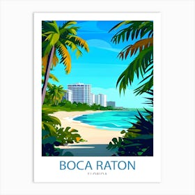 Boca Raton Florida Print Coastal City Art Beach Paradise Poster Florida Seaside Wall Decor South Florida Landscape Tropical City Art Print