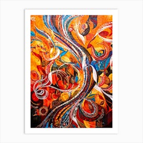 Abstract Painting Capturing The Convergence Of Diverse Human Rights And Cultures Showcasing Swirls 2 1 Art Print