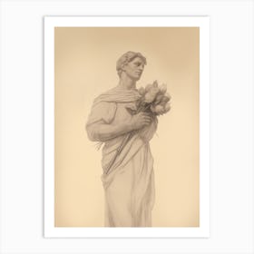 Vintage Greek Statue Study Art Print