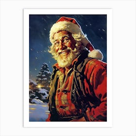 Santa Claus 2, Vintage Retro Poster Art Print