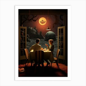 Table At The Moon Art Print