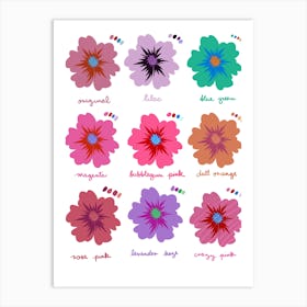 Colorful flower illustration decor - into the garden  Art Print