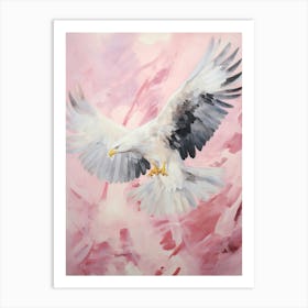 Pink Ethereal Bird Painting Bald Eagle 2 Art Print
