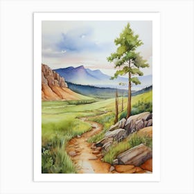 Watercolour Of A Trail.9 Art Print