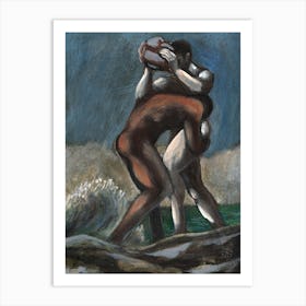 Cain Kills Abel - Anton Maliar painting bible religion religious christianity men male nude figurative classic Art Print