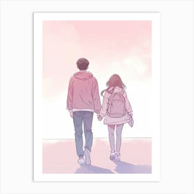 Couple Holding Hands Art Print