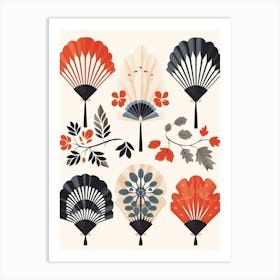 Japanese Fans Sensu Illustration 1 Art Print