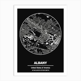 Albany United States Map Art Print