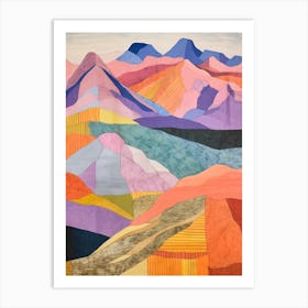 Ben Lui Scotland Colourful Mountain Illustration Art Print