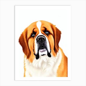 St Bernard Illustration Dog Art Print