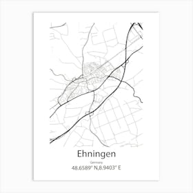 Ehningen,Germany Minimalist Map Art Print