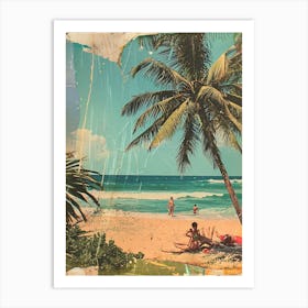 Retro Kitsch Beach Collage 4 Art Print
