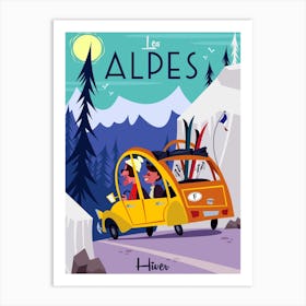 Les Alpes Hiver Poster Art Print