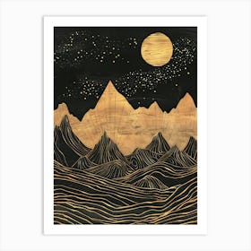 Mountains And Stars Art Print