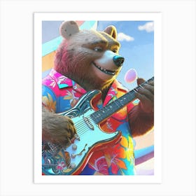 Bear Guitar Art Print