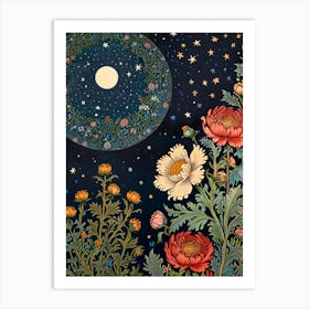 William Morris Moon And Flowers 33 Art Print