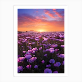 Sunset Field Of Poppies Art Print