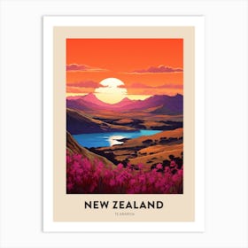Te Araroa New Zealand 1 Vintage Hiking Travel Poster Art Print
