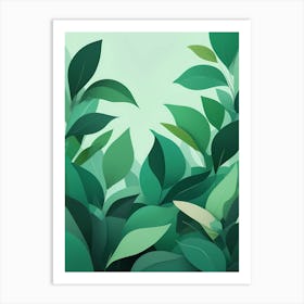 Green Leaves In The Forest Art Print