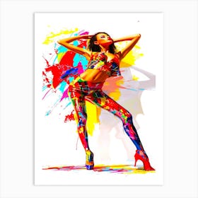 Ai Fashion Model - Colorful Posing Art Print