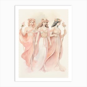 The Muses Watercolour 3 Art Print