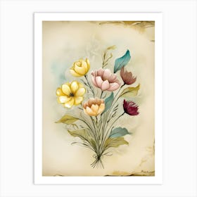 Watercolor Flowers 44 Art Print