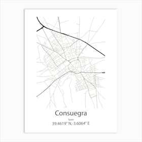 Consuegra,Spain Minimalist Map Art Print