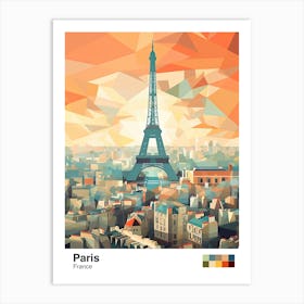 Paris, France, Geometric Illustration 2 Poster Art Print