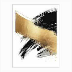 Gold Brush Strokes Canvas Art 1 Art Print