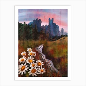 Daisies In The Meadow Art Print