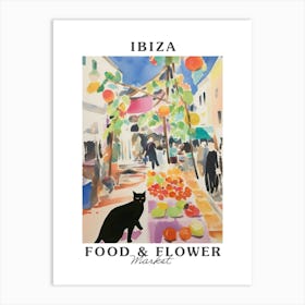 Food Market With Cats In Ibiza 2 Poster Art Print