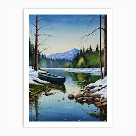 Canoe On The Lake Art Print