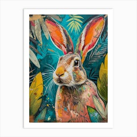 Kitsch Rabbit Brushstrokes 4 Art Print