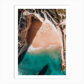 Algarve Drone | Beach aerial travel photography Portugal Art Print
