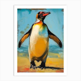 Galapagos Penguin Salisbury Plain Colour Block Painting 1 Art Print