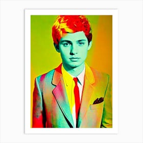 Logan Lerman Colourful Pop Movies Art Movies Art Print