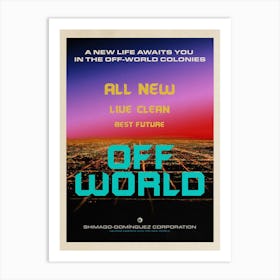 The Off-world colonies Ad — Vintage retro space poster, retrofuturism poster, retro space, propaganda poster Poster