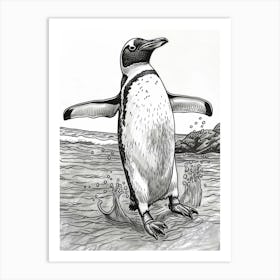 Emperor Penguin Hauling Out Of The Water 2 Art Print