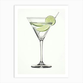 Mid Century Modern Gimlet Floral Infusion Cocktail 2 Art Print