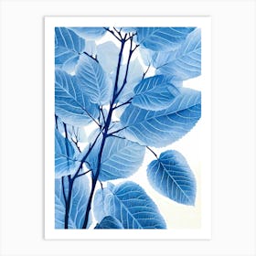 Blue Leaves 1 Art Print