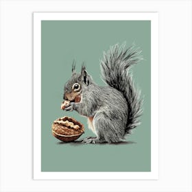 The Squirrel & The Walnut Art Print