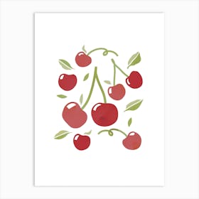 Cherry Fruit Colourful Food Kitchen Art Nursery Wall Art Print