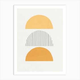 Lines and Shapes - Yellow Art Print