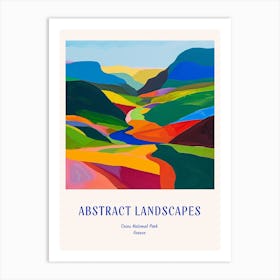 Colourful Abstract Crins National Park France 3 Poster Blue Art Print