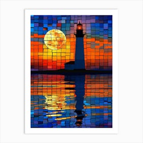 Lighthouse At Sunset 16 Art Print