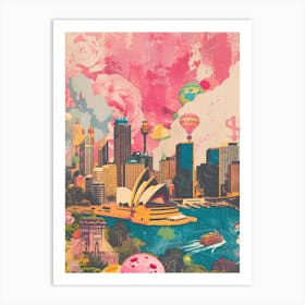 Sydney   Retro Collage Style 4 Art Print