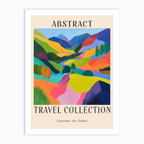 Abstract Travel Collection Poster Queenstown New Zealand 1 Art Print