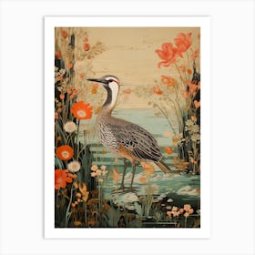 Grebe 1 Detailed Bird Painting Art Print
