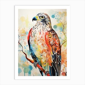 Bird Painting Collage Hawk 4 Art Print
