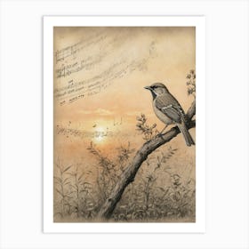 Bird On A Branch 1 Art Print